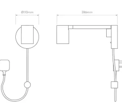 Liseuse murale, Ascoli Swing Plug In, blanc mat, L11cm, H11cm - Astro