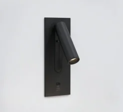 Liseuse murale, Fuse 3, avec USB-C, noir mat, LED, 2700K, 185 lm, L7,5cm, H20cm - Astro
