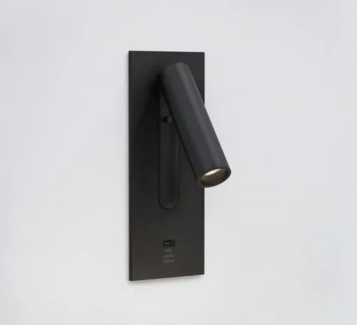 Liseuse murale, Fuse 3, avec USB-C, noir mat, LED, 2700K, 185 lm, L7,5cm, H20cm - Astro