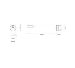 Liseuse murale, Lucca, encastrée, avec interrupteur, bronze, LED, 2700k, 124 lm, Ø8,5cm, H40,4cm - Astro