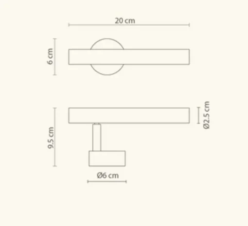 Liseuse murale, Rui, or, LED, 3000K, 350 lm, L2,5cm, H20cm - Robin