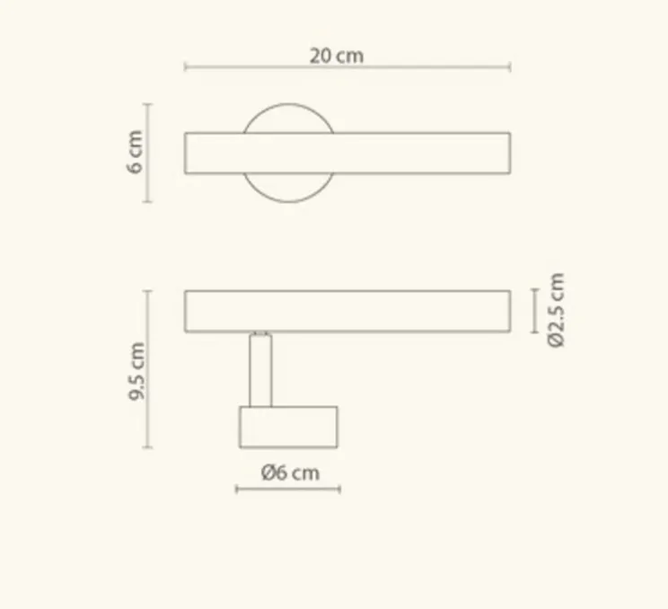 Liseuse murale, Rui, or, LED, 3000K, 350 lm, L2,5cm, H20cm - Robin