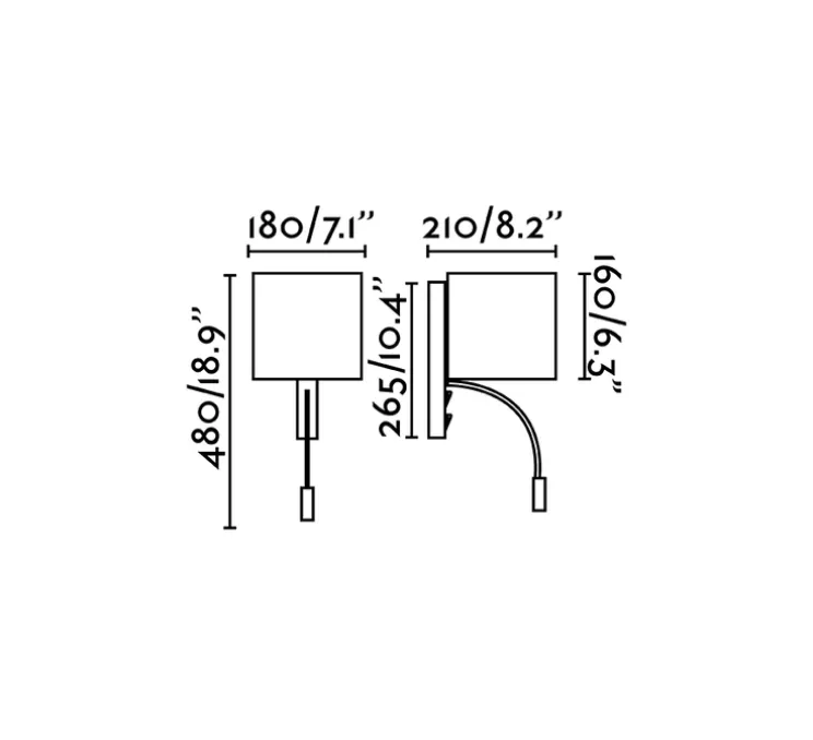 Liseuse murale, Tira, blanc mat, L18cm, H48cm - Faro