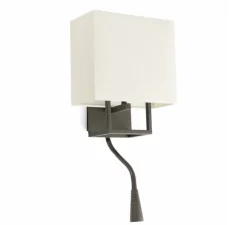 Liseuse murale, Vesper, marron, beige, L22cm, H45cm - Faro