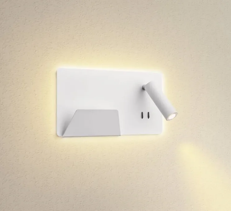 Liseuse, Somnila Spot, version gauche, blanc, LED, 3000K, 770 lm, L28cm, H16cm - SLV