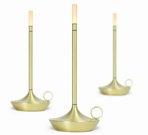 Lot de 3 lampes baladeuses, Wick, laiton, LED, dim, 2600K, 35 lm, Ø12cm, H26cm - Graypants