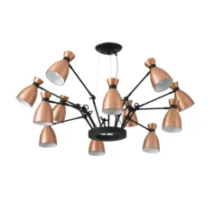 Lustre, 12 branches, Retro, cuivre, et blanc intérieur, Ø100cm - FARO