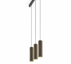 Lustre, 3 suspensions,HEXO MULTI 3.0 PAR16, bronze, L90cm, Ø7,7 - Wever&Ducré