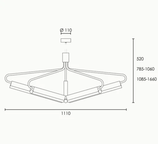 Lustre, Angel 5 500 Wide, laiton, L111cm, H78,5-106cm - Rubn