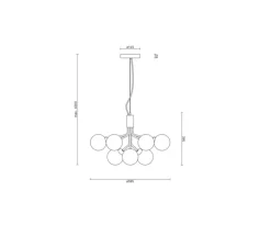 Lustre, Apiales 9, laiton brossé, verre opalin , Ø59,5cm, H39cm - Nuura