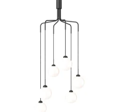 Lustre, Apiales Cluster 6, noir satin, opal, Ø83cm, H32cm - Nuura