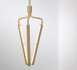 Lustre, Archangel 3 415, laiton, LED, dim, 2700K, lm, L29cm, H95-122,5cm - Rubn