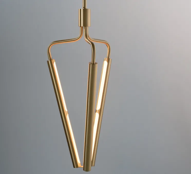 Lustre, Archangel 3 415, laiton, LED, dim, 2700K, lm, L29cm, H95-122,5cm - Rubn