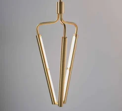 Lustre, Archangel 3 415, laiton, LED, dim, 2700K, lm, L29cm, H95-122,5cm - Rubn