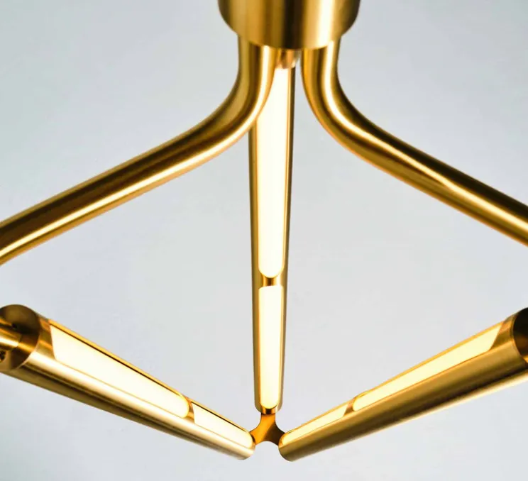 Lustre, Archangel 3 415, laiton, LED, dim, 2700K, lm, L29cm, H95-122,5cm - Rubn