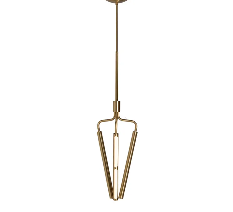 Lustre, Archangel 3 415, laiton, LED, dim, 2700K, lm, L29cm, H95-122,5cm - Rubn