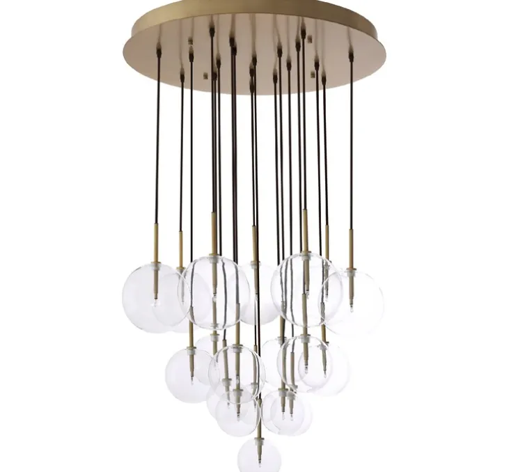 Lustre, Aulani, Laiton, transparent, Ø80cm, H125cm - Eichholtz