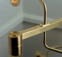 Lustre, Chandelier Kennedy, laiton, LED, 2700K, L73.6cm, H58.5cm - Rubn