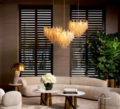 Lustre, Chaves S, Champagne, laiton antique, Ø63,5cm, H53,5cm - Eichholtz