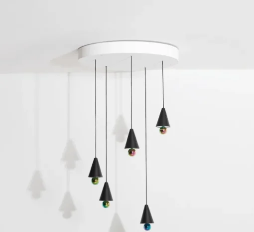 Lustre, Cherry, chandelière, noir, LED, dim, 3000K, 5*1040 lm, Ø65cm, H5cm - Petite Friture