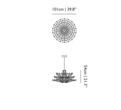 Lustre, Coppélia, large, noir, câble 10m, LED, 2700k, 600lm, Ø101cm, H54cm - Moooi