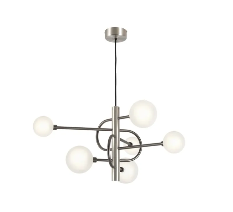 Lustre, Diapason 79 6L, graphite satiné, nickel satiné, Ø79cm, H40cm - Manufacture