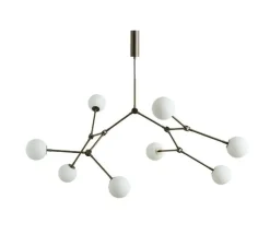 Lustre, Drop Bulp Mini, verre opalin et laiton brun oxydé, L87cm, H71cm - 101 COPENHAGEN