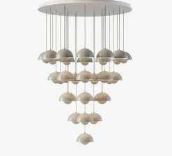 Lustre, Flowerpot Chandelier VP1, gris beige, Ø126cm - Andtradition