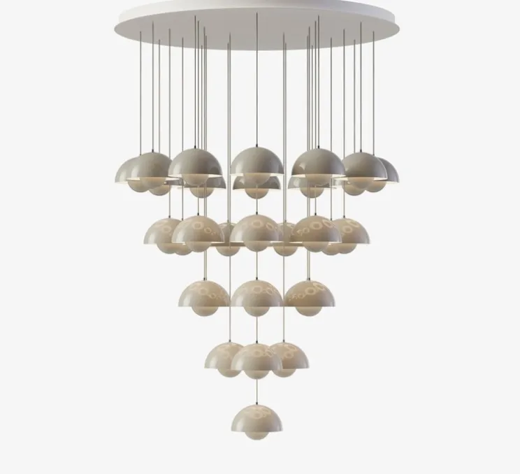 Lustre, Flowerpot Chandelier VP1, gris beige, Ø126cm - Andtradition