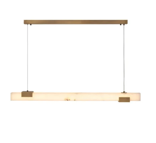 Lustre, Furore, Albâtre, laiton antique, LED, dim, 2700K, 2830 lm, L120cm, H8cm-Eichholtz