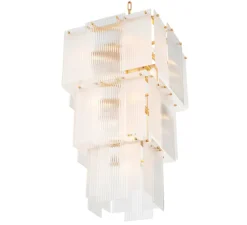 Lustre, Giardano, laiton antique, verre transparent, Ø63cm, H100cm - Eichholtz