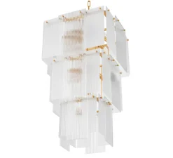 Lustre, Giardano, laiton antique, verre transparent, Ø63cm, H100cm - Eichholtz
