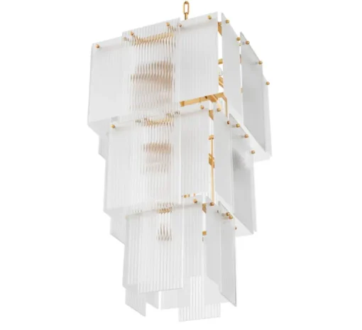 Lustre, Giardano, laiton antique, verre transparent, Ø63cm, H100cm - Eichholtz