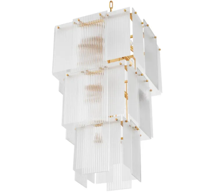 Lustre, Giardano, laiton antique, verre transparent, Ø63cm, H100cm - Eichholtz