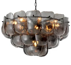 Lustre, Gustave, verre fumé, bronze, Ø75cm, H41,5cm - Eichholtz