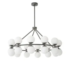 Lustre, Hutchinson, bronze, verre opal, Ø115cm, H65cm - Eichholtz