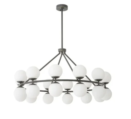 Lustre, Hutchinson, bronze, verre opal, Ø115cm, H65cm - Eichholtz
