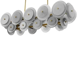 Lustre, Hyde, Verre fumé, laiton vintage, L140cm, H39cm - Eichholtz