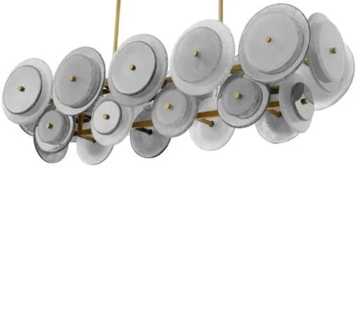 Lustre, Hyde, Verre fumé, laiton vintage, L140cm, H39cm - Eichholtz