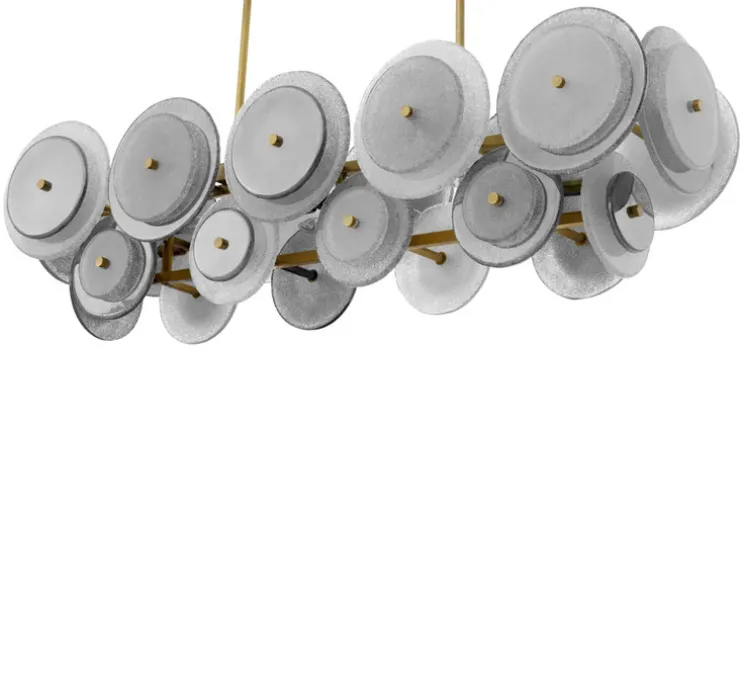Lustre, Hyde, Verre fumé, laiton vintage, L140cm, H39cm - Eichholtz