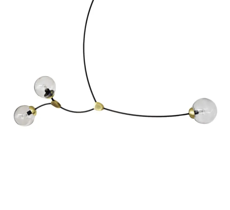 Lustre, Ivy Horizontal 3, verre fumé, L150cm, H60cm - CTO Lighting