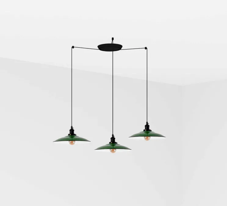 Lustre, Lang 3L, vert, Ø105cm, H14,9cm - Faro