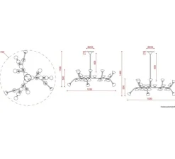 Lustre, Linfa 565.13, nickel opaque, IP40, LED, dim, 2700K, 10500 lm, Ø170cm, H53cm - Tooy