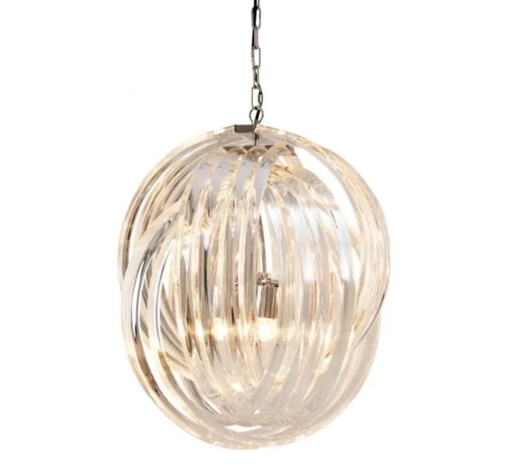 Lustre, Marco Polo M, transparent, nickel, Ø50cm, H64cm - Eichholtz