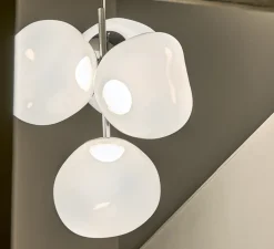 Lustre, Melt Small, opal, argent, LED, dim, 3000K, 2300 lm, Ø98cm, H103cm - Tom Dixon