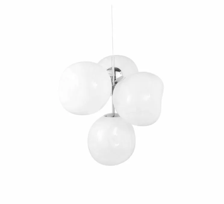 Lustre, Melt Small, opal, argent, LED, dim, 3000K, 2300 lm, Ø98cm, H103cm - Tom Dixon