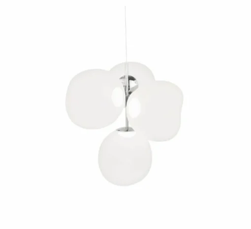 Lustre, Melt Small, opal, argent, LED, dim, 3000K, 2300 lm, Ø98cm, H103cm - Tom Dixon