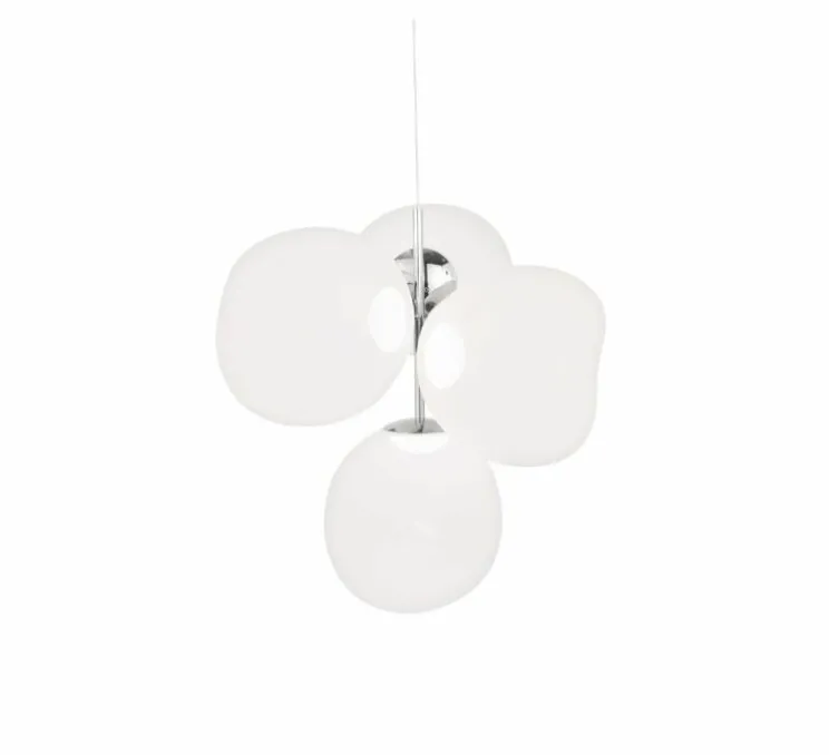 Lustre, Melt Small, opal, argent, LED, dim, 3000K, 2300 lm, Ø98cm, H103cm - Tom Dixon