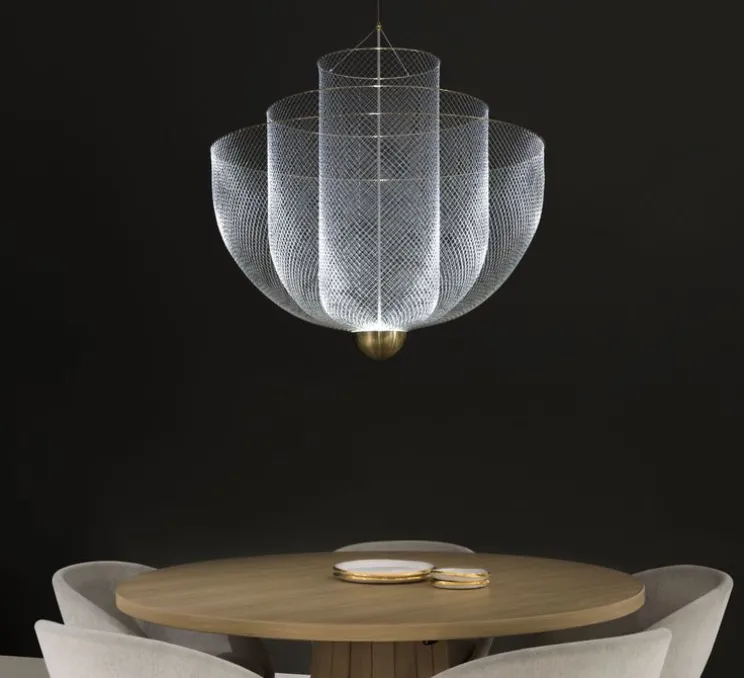 Lustre, Meshmatics Large, gris, LED, 2700k, 665lm, Ø90cm, H90cm - Moooi