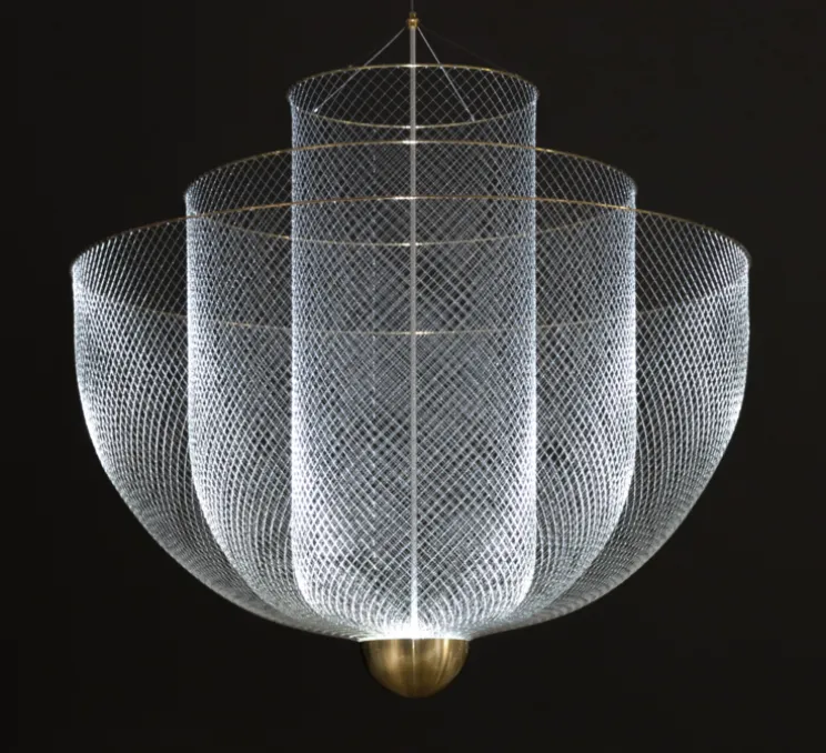 Lustre, Meshmatics Large, gris, LED, 2700k, 665lm, Ø90cm, H90cm - Moooi